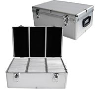 Mallette à CD MediaRange BOX77 500 CDs/DVDs/disques Blu-ray aluminium argent (l x H x P) 447 x 180