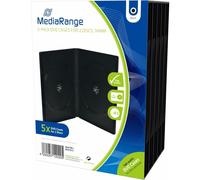 MediaRange BOX30-2 Pack de 5 boîtiers DVD pour 2 disques 14mm, noir