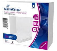 MediaRange BOX31-T-2 Lot de 5 boîtiers vides pour 2 disques 10,4 mm Transparent