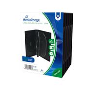 MediaRange BOX35-5 : Boîtier DVD Noir 5 disques 120mm, lot de 5 pièces - Dimensions emballage : 136x110x191mm, Certifié RoHS