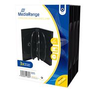 MediaRange BOX35-8 Boîtier Double 8disques Noir étui Disque Optique - Étuis disques optiques (Boîtier Double, 8 disques, Noir, Plastique, 120 mm, Résistant à la poussière, Résistant aux Rayures)