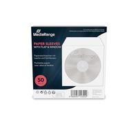 MediaRange Pochette CD/DVD Retailpack 50 – capacité 1 CD/DVD – fenêtre Flagwindow – blanc G