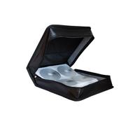 MediaRange BOX93 Étui Portefeuille 200 Disques Optiques 120mm Noir Simili-cuir/Toison avec Poignée et Fermeture Éclair, Protection Anti-Poussière/Rayures