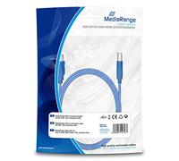 MediaRange Câble de raccordement USB 2.0 mâle A/B 1,8 m avec LED Bleues