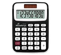 MediaRange Calculatrice compacte avec écran LCD à 10 Chiffres, Fonctionnement Solaire et Batterie, Noir/Blanc