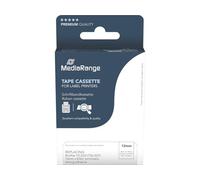 MediaRange Cassette à ruban en plastique pour Brother TZ-231/TZe-231, forte adhérence, 12 mm, 4 m, laminé, noir sur blanc