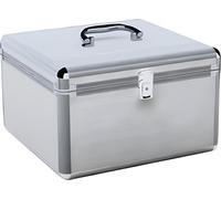 Mallette à CD MediaRange BOX76 300 CDs/DVDs/disques Blu-ray aluminium argent (l x H x P) 301 x 180
