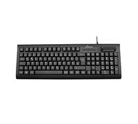 MediaRange Clavier Filaire avec Terminal de Cartes à Puce, Disposition QWERTZ Allemande, Clavier PC avec Port USB 2.0 Plug & Play, résistant aux éclaboussures et réglable en Hauteur, Couleur Noire