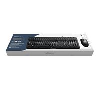 MediaRange Clavier Filaire et Souris Optique à 3 Touches QWERTY (GR), Clavier PC avec Port USB 2.0 Plug & Play, résistant aux éclaboussures et réglable en Hauteur