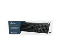 MediaRange Clavier sans fil avec 105 touches, disposition QWERTY (GR), ensemble de clavier PC avec récepteur nano USB 2.0 sans fil, portée d'émission de 10 m, résistant aux éclaboussures et réglable