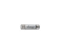MediaRange Clé USB 3.2 Gen 1 Combo avec USB-A et USB-C, avec Capuchons de Protection, Argent, 512 Go