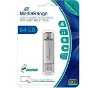 MediaRange Clé USB MR937 64 Go Double connecteur USB‑C et USB 3.0 Gris