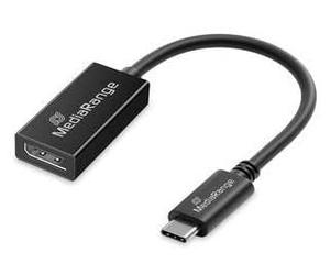 MediaRange Convertisseur audio et vidéo USB Type-C vers Displayport, W129306766 (convertisseur audio et vidéo, 20 cm, noir)