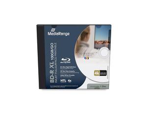 MediaRange Disque BD-R XL 100 Go Imprimable 4 Fois dans Un Coffret à Bijoux