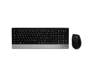 MediaRange Ensemble clavier sans fil Highline Series et souris sans fil à 5 boutons, disposition QWERTY (GR), récepteur USB 2.0 sans fil, résistant aux éclaboussures et réglable en hauteur, couleur