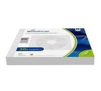 MediaRange Pochettes en non-tissé pour 2 Disc blanc pack de 50