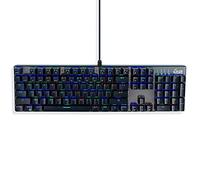 MediaRange Gaming Series Corded Mechanical Gaming-Keyboard with 104 Keys and 14 Color Modes, QWERTY (UK), Black/Silver