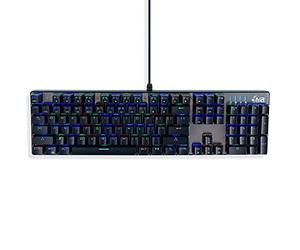 MediaRange Gaming Series Corded Mechanical Gaming-Keyboard with 104 Keys and 14 Color Modes, QWERTY (UK), Black/Silver