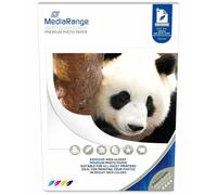 MediaRange Lot de 50 feuilles de papier photo adhésif brillant pour imprimante j