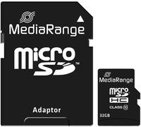 MediaRange Micro SDHC Carte Mémoire 32 GB Classe 10 SD Adaptateur 45 MB/S Les