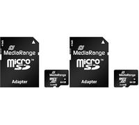 MediaRange Micro SDXC Carte mémoire 64GB MR955 avec adaptadeur (Lot de 2)