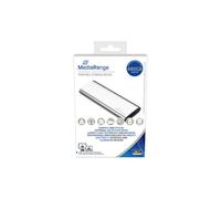 MediaRange MR1102 SSD Externe 480 Go M.2 NVMe USB Type-C 3.2 Gen 2, Lecture 450 Mo/s, Écriture 420 Mo/s, Boîtier Aluminium Argent