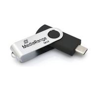 MediaRange MR1951 lecteur USB flash 16 Go USB Type-C 3.2 Gen 1 (3.1 Gen 1) Noir et Argent