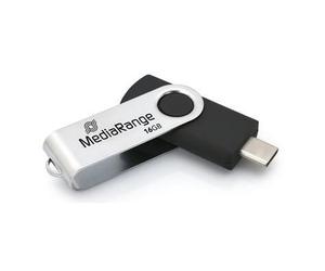 MediaRange MR1951 lecteur USB flash 16 Go USB Type-C 3.2 Gen 1 (3.1 Gen 1) Noir et Argent