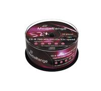 MediaRange MR208 - CD-R 700 Mo 52x - Boîte de 50 - Disque Optique 120 mm - Temps d'enregistrement 80 min - Surface Imprimable