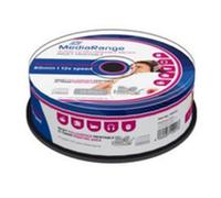 MediaRange Audio CD-R 700 Mo/80 Min 12 Vitesses d'écriture imprimables sur Toute la Surface (Jet d'encre), boîte à Cake 25