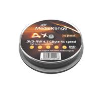 MediaRange MR450 - DVD-RW 4.7Go 4x - Boîte de 10 disques réinscriptibles - Type DVD-RW - Capacité 4.7 Go - Vitesse d'écriture 4x DVD-R