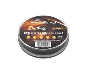 MediaRange MR450 - DVD-RW 4.7Go 4x - Boîte de 10 disques réinscriptibles - Type DVD-RW - Capacité 4.7 Go - Vitesse d'écriture 4x DVD-R