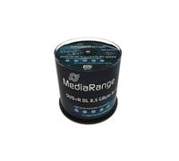 MediaRange MR471 8,5 GB Lot de 100 DVD Vierges réinscriptibles, Double Couche, 8 x 240 Min, boîte de Rangement