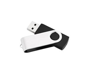 MediaRange MR907NTRL - Clé USB 2.0 4Go Type-A - Lecture 17Mo/s, Écriture 4Mo/s - Format Pivotant, Métal Noir/Argent - 56x11x11mm, 14g