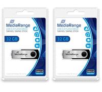 Mediarange MR911 Clé USB 32 Go Noir-Argent (Lot de 2)