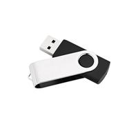 MediaRange MR911NTRL - Clé USB 32 Go USB Type-A 2.0, Lecture 17 Mo/s, Ecriture 7 Mo/s, Format Pivotant, Métal Noir/Argent, 56x11x11mm