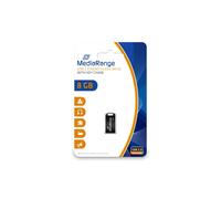 MediaRange MR920 8 Go USB 2.0 Type-A Noir - Lecteur Flash, Lecture 15 Mo/s, Écriture 4 Mo/s, Plug & Play, Compatible Mac, Dimensions 23x4x11.5mm