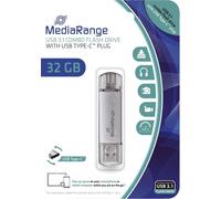 MediaRange MR936 Clé USB 32GB Argent Combo Flash Drive USB 3.1 + Typ C