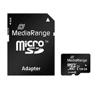MediaRange MR945 Micro SDXC Carte mémoire 128G UHS-1 Classe 10 avec Adaptateur Bleu