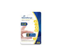 MediaRange MR975 - Clé USB 2.0 Type-A 8Go Bleu - Lecture 14Mo/s, Ecriture 4Mo/s - Format sans capuchon, Bootable, 36x12x4.4mm, 6g
