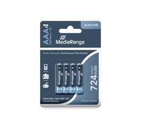 MediaRange MRBAT101 Batteries micro premium L03 4 pièces Type de batterie Alkaline 1, 5 Volt AAA bleu et blanc