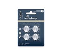 MediaRange MRBAT132 Piles Bouton au Lithium CR2032 4 pièces 3 Volt 220mAh dans la Couleur Argent pour l'utilisation de Montres