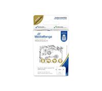 MediaRange MRBTZ241 Ruban Étiquette 18mm x 8m Noir sur Bleu, Plastique, Compatible Brother P-touch (700VP, etc.) Résistant aux intempéries.
