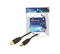 MediaRange MRCS101 Câble USB 2.0 1.8m USB A vers USB B Mâle/Mâle Noir pour imprimantes, scanners et disques durs externes