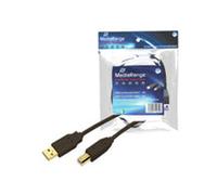 MediaRange MRCS103 Câble Parallèle Noir 3m Mâle/Mâle Connecteurs USB A / USB B - Longueur 3 mètres - Référence MRCS103