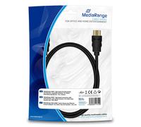 MediaRange MRCS139 HDMI Cable 1.4 with Ethernet (Gilt, Plugs To Plugs, 1.5 M)