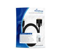 MediaRange MRCS185 Câble Signal 2m Noir - Connecteurs HDMI/DVI Mâle, Contacts plaqués Or