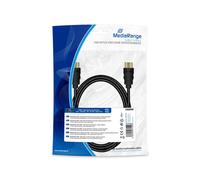 MediaRange MRCS196 Câble HDMI 2m Type A (Standard) Mâle-Mâle, Contacts Or, 18 Gbit/s, Compatible 3D, 4096x2160 max.