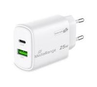 MediaRange MRMA112-2 chargeur d'appareils mobiles Smartphone, Tablette Blanc Secteur Charge rapide Intérieure