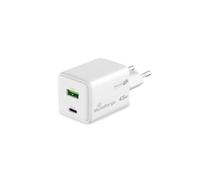 MediaRange MRMA113-2 Chargeur Secteur 45W + 18W, USB-C & USB-A, Quick Charge 3.0, PPS, GaN, Protection Surtension/Surcharge/Surchauffe/Court-circuit